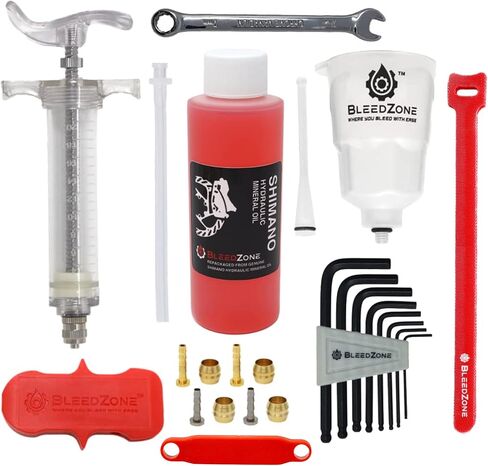 RSN Sports Pro Bleed Kit for Shimano Hydraulic Road/Gravel Brakes with 120ml Mineral Oil and Tools in Kuwait