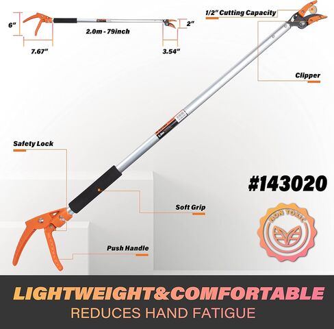 KSEIBI 143020 Long Reach Cut and Hold Bypass Pruner Max Cutting 1/2 inch (7.0 ft - 2.0m) in Saudi Arabia