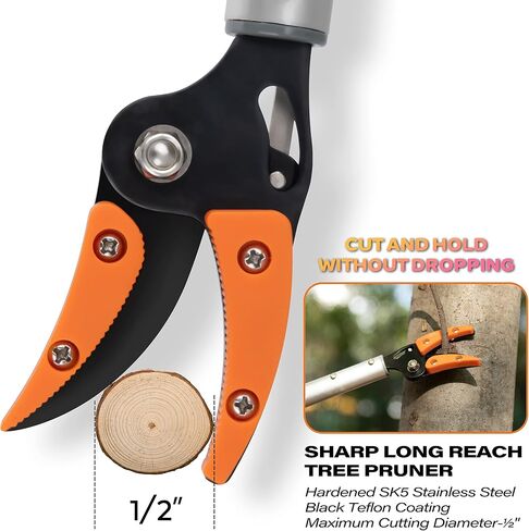 KSEIBI 143020 Long Reach Cut and Hold Bypass Pruner Max Cutting 1/2 inch (7.0 ft - 2.0m) in Saudi Arabia
