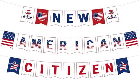 TAOBARY NEW US Courtenship Decorities New Petcesship تهانينا لافتة لافتة تهنئة على أن تصبح لافتة مواطن أمريكي لحفلات القسم الوطنية in Saudi Arabia