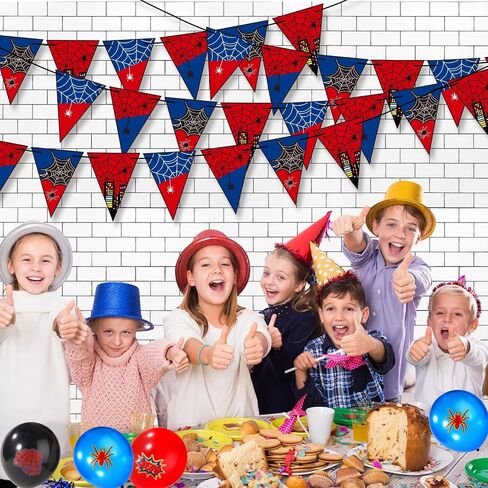 4pcs لافتة العنكبوت بينانت ، سبايدر ما قبل الشكى ، ديكورات حفلة عيد ميلاد ، فيلم كرتون شنقا ، علم المثلث ، in Saudi Arabia
