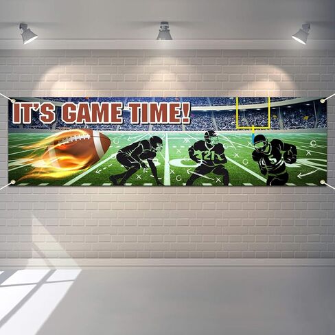 Football Party Banner Decoration Football Field Backdrop Banner Decor Large Sport Themed Background Hanging for Sport Baseball Themed Birthday Party Wall Door Sign Decor in Saudi Arabia