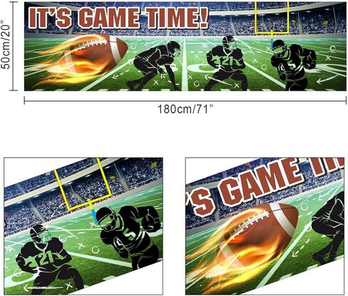 Football Party Banner Decoration Football Field Backdrop Banner Decor Large Sport Themed Background Hanging for Sport Baseball Themed Birthday Party Wall Door Sign Decor in Saudi Arabia