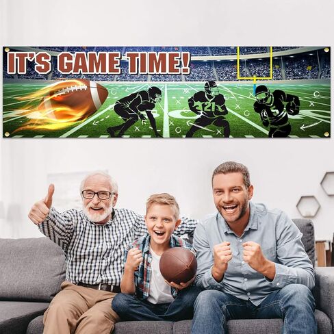Football Party Banner Decoration Football Field Backdrop Banner Decor Large Sport Themed Background Hanging for Sport Baseball Themed Birthday Party Wall Door Sign Decor in Saudi Arabia