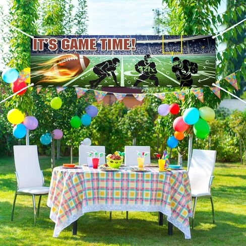 Football Party Banner Decoration Football Field Backdrop Banner Decor Large Sport Themed Background Hanging for Sport Baseball Themed Birthday Party Wall Door Sign Decor in Saudi Arabia