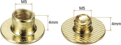 HARFINGTON 50 Sets Chicago Screws Leather Rivets, M5 3/16-Inch Belt Binding Metal Screw for Leathercraft, Bag, Shoes, Purse, Bookbinding, Black, M5x5mm in Saudi Arabia