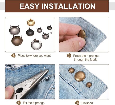 PATIKIL 2mm Round Dome Rivet, 90 Pcs Metal 4 Claw Spike Spot Stud Punk Rock Rivet Nailhead for DIY Leather Crafting for Decor Repair Clothing Belts Bags Shoes, Silver Tone in Saudi Arabia