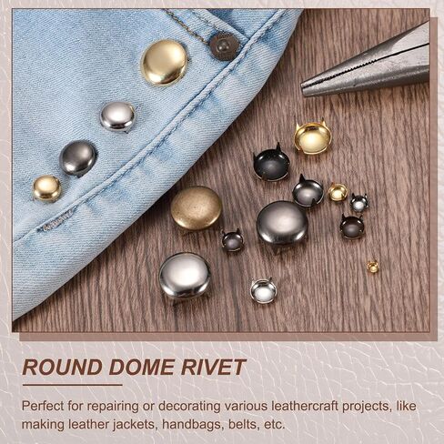 PATIKIL 2mm Round Dome Rivet, 90 Pcs Metal 4 Claw Spike Spot Stud Punk Rock Rivet Nailhead for DIY Leather Crafting for Decor Repair Clothing Belts Bags Shoes, Silver Tone in Saudi Arabia