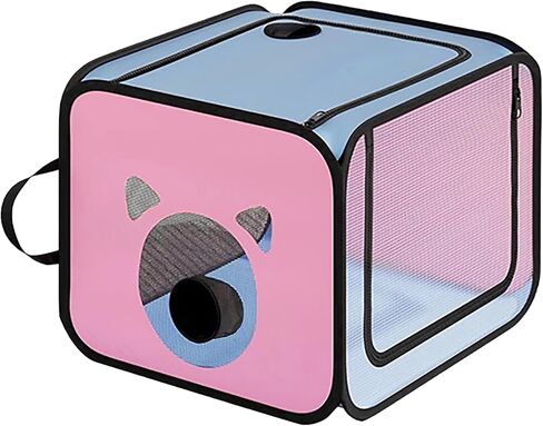 Pet Dog Cat Drying Box Waterproof Anti-Hair Flying Portable Foldable Pet Drying Room Pet Hair Dryer Clean Grooming House Dryer Cage for Dog Cat for Small to Medium (Pink) in Saudi Arabia
