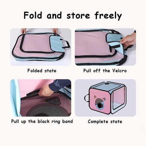 Pet Dog Cat Drying Box Waterproof Anti-Hair Flying Portable Foldable Pet Drying Room Pet Hair Dryer Clean Grooming House Dryer Cage for Dog Cat for Small to Medium (Pink) in Saudi Arabia