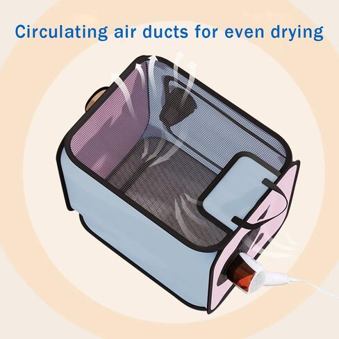 Pet Dog Cat Drying Box Waterproof Anti-Hair Flying Portable Foldable Pet Drying Room Pet Hair Dryer Clean Grooming House Dryer Cage for Dog Cat for Small to Medium (Pink) in Saudi Arabia