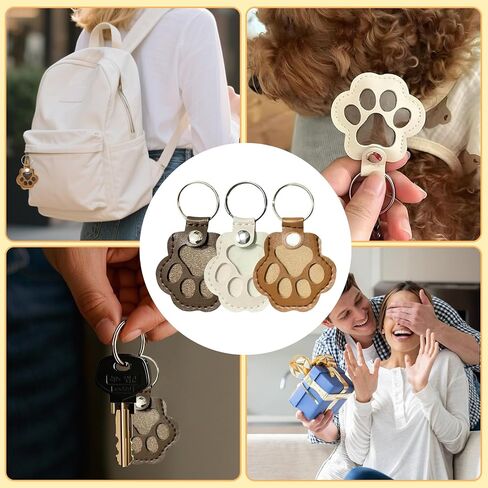 3 Pcs Pet Hair Storage Keychains, Cute Leather Paw Keychain Pet Hair Keepsake Keyring,Dog Fur Storage Keychain Pet Memorial Gifts for Bag Purse Paw Charm Key in Saudi Arabia