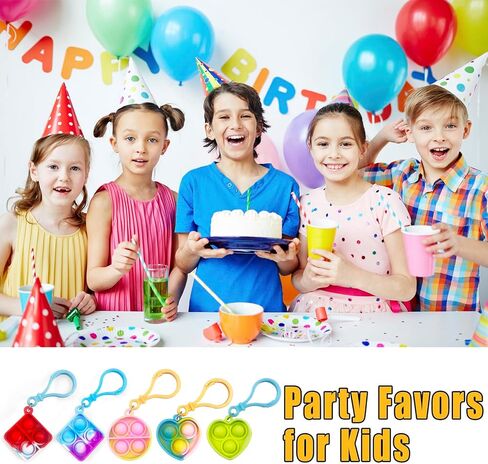 100 Pack Square Pop Pop-keychain keychain pop toys toys bulk party favor for Kids 4-8،8-12 year in Kuwait