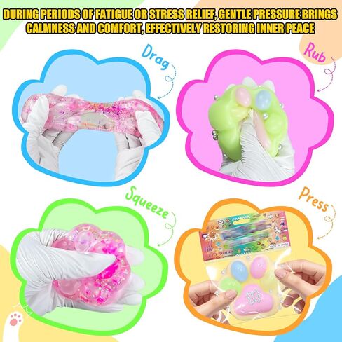 4pcs taba squishies cat paw ، ألعاب الإجهاد اللطيفة اللطيفة ، ألعاب Squishies الصغيرة ، ألعاب الكفوف اللزجة لتخفيف الإجهاد ، ألعاب تململ ، أشياء لطيفة ، تفضل حفلة Kawaii للبالغين للأطفال in Kuwait
