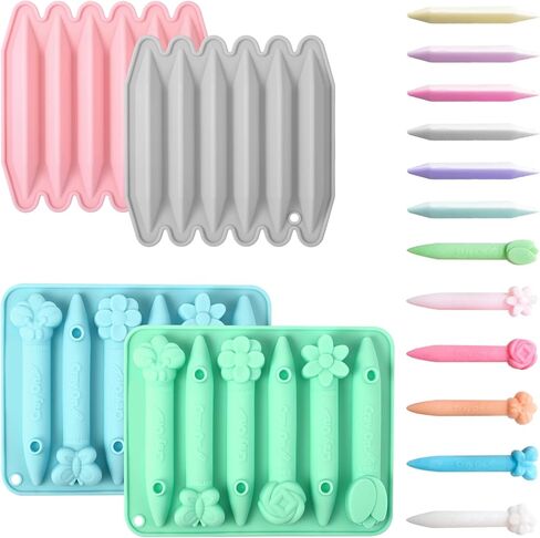 3 Pcs Crayon Molds Silicone Oven Safe,3D Silicone Molds for Crayon, Reusable Triangle Chocolate Making Tools for DIY Candle, Chocolate, Jelly Making in Kuwait