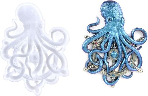 Octopus Mold - Silicone Molds for Epoxy Resin 3D Sea Creature Wall Decor Unique DIY Octopus Ornaments for Home Decoration 8.39X6.30X0.87 Inch in Saudi Arabia