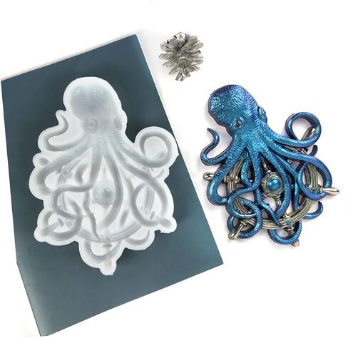 Octopus Mold - Silicone Molds for Epoxy Resin 3D Sea Creature Wall Decor Unique DIY Octopus Ornaments for Home Decoration 8.39X6.30X0.87 Inch in Saudi Arabia