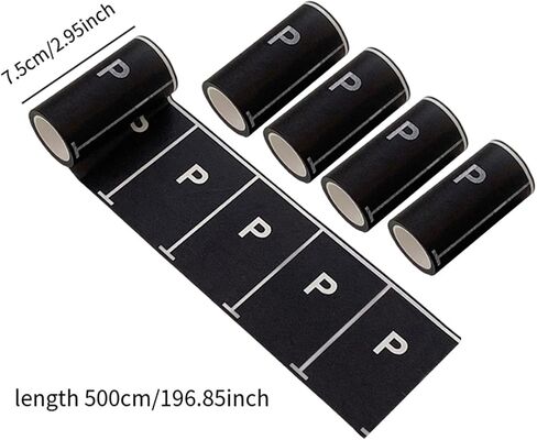 Road Tape Parking Space Learning Toy Removable Railway Road for Toy Car Traffic Roads Sticker for Boys Girls Gift, 5M in Saudi Arabia