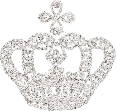 FINGERINSPIRE Crown Rhinestone Patches - Sewing Appliques, 3.54x3.54 inch Crown Shaped Patch Appliques Glitter, Wedding Prom Bridesmaid Dress Hat Bag Decor in Saudi Arabia