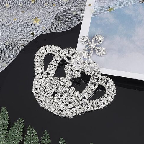 FINGERINSPIRE Crown Rhinestone Patches - Sewing Appliques, 3.54x3.54 inch Crown Shaped Patch Appliques Glitter, Wedding Prom Bridesmaid Dress Hat Bag Decor in Saudi Arabia