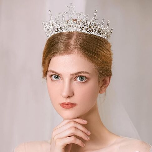 FINGERINSPIRE Crown Rhinestone Patches - Sewing Appliques, 3.54x3.54 inch Crown Shaped Patch Appliques Glitter, Wedding Prom Bridesmaid Dress Hat Bag Decor in Saudi Arabia