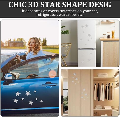 12 Pcs Rhinestone Star Stickers, Adhesive Applique Stars Glitter Auto Emblem Decals Decoration Crystal Patches for Clothing Jeans Bumper Window Laptops Luggage in Saudi Arabia
