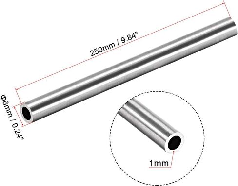 uxcell 304 Stainless Steel Round Tubing 5mm OD 0.4mm Wall Thickness 250mm Length Seamless Straight Pipe Tube 2 Pcs in Saudi Arabia