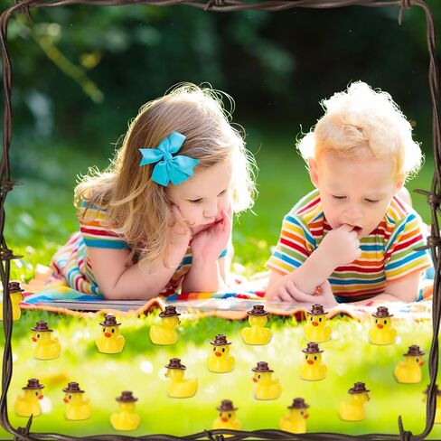80 Pcs Mini Resin Cowboy Ducks, Tiny Yellow Ducks, Miniature Western Cowboy Duck Figurines for Western Party Decor, Landscape, Dollhouse, Garden, Aquarium in Saudi Arabia