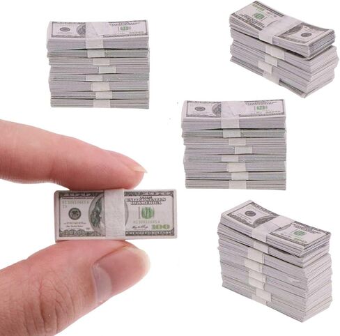 1 Set Mini Prop Miniature Beer Bottles Mini Beer Cans Miniature Money 100 Dollar Bills Model Set for 1/6 Scale Tiny Doll Assesories Dollhouse Decoration Figure Accessories (Set C) in Saudi Arabia