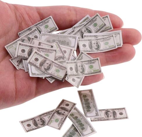 1 Set Mini Prop Miniature Beer Bottles Mini Beer Cans Miniature Money 100 Dollar Bills Model Set for 1/6 Scale Tiny Doll Assesories Dollhouse Decoration Figure Accessories (Set C) in Saudi Arabia