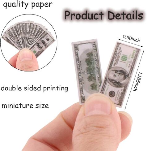 1 Set Mini Prop Miniature Beer Bottles Mini Beer Cans Miniature Money 100 Dollar Bills Model Set for 1/6 Scale Tiny Doll Assesories Dollhouse Decoration Figure Accessories (Set C) in Saudi Arabia