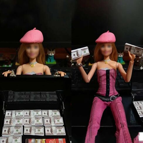 1 Set Mini Prop Miniature Beer Bottles Mini Beer Cans Miniature Money 100 Dollar Bills Model Set for 1/6 Scale Tiny Doll Assesories Dollhouse Decoration Figure Accessories (Set C) in Saudi Arabia
