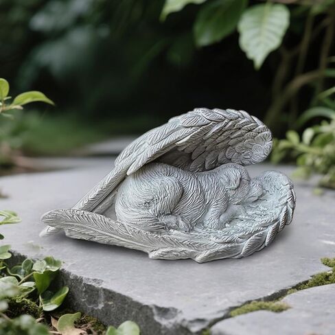 Dog Memorial Gifts for Loss of Dog,Resin Pet Memorial Statues,Forever My Guardian Angel Memorial Gifts(White) in Saudi Arabia