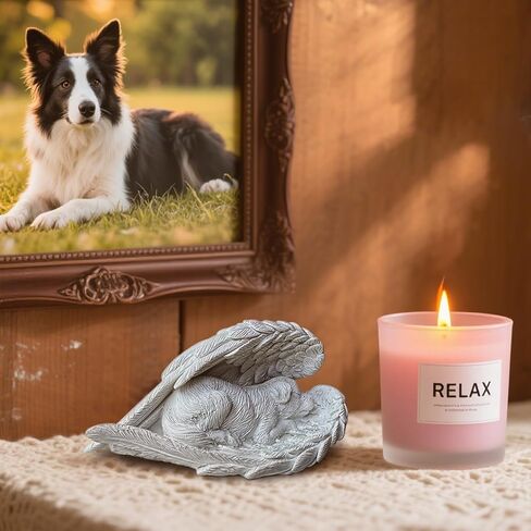 Dog Memorial Gifts for Loss of Dog,Resin Pet Memorial Statues,Forever My Guardian Angel Memorial Gifts(White) in Saudi Arabia