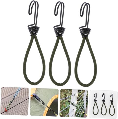 Hanabass 3pcs السنانير الحبل المرن لخيمة الدبوس متينة التثبيت لمستلزمات التخييم مقاومة للطقس سهلة الاستخدام متعدد الاستخدامات للأنشطة في الهواء الطلق in Kuwait