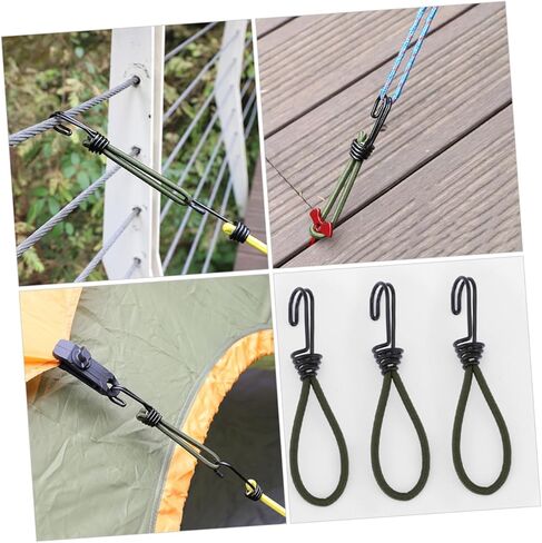 Hanabass 3pcs السنانير الحبل المرن لخيمة الدبوس متينة التثبيت لمستلزمات التخييم مقاومة للطقس سهلة الاستخدام متعدد الاستخدامات للأنشطة في الهواء الطلق in Kuwait