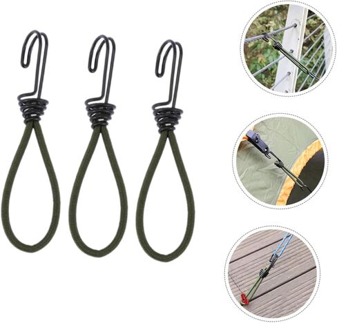 Hanabass 3pcs السنانير الحبل المرن لخيمة الدبوس متينة التثبيت لمستلزمات التخييم مقاومة للطقس سهلة الاستخدام متعدد الاستخدامات للأنشطة في الهواء الطلق in Kuwait