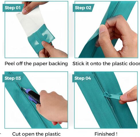 Peel and Stick Zipper 2 Pack - Heavy Dust - Gurr Hariers ، Brudgning ، Bitch by KP Operating Supply 7ft × 3in - Teal in Kuwait