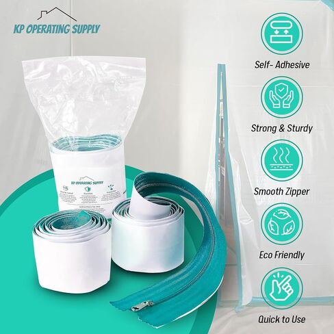 Peel and Stick Zipper 2 Pack - Heavy Dust - Gurr Hariers ، Brudgning ، Bitch by KP Operating Supply 7ft × 3in - Teal in Kuwait