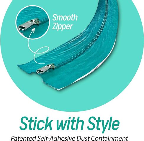 Peel and Stick Zipper 2 Pack - Heavy Dust - Gurr Hariers ، Brudgning ، Bitch by KP Operating Supply 7ft × 3in - Teal in Kuwait