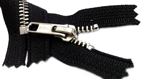 YKK® 5 Inch Nickel Metal Zipper (Special) YKK #5 Closed Bottom Made in USA - Color Black by Each - in Saudi Arabia