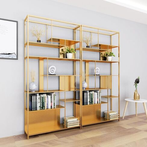 رف الكتب رف الكتب المعدنية Nordic Metal Reshelf Multi-Storage Storage Skelf غرفة المعيشة Office Office Simple Partition Displish على رف الكتب مع التخزين (A ، 120 * 25 * 200 سم) in Saudi Arabia