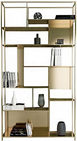 رف الكتب رف الكتب المعدنية Nordic Metal Reshelf Multi-Storage Storage Skelf غرفة المعيشة Office Office Simple Partition Displish على رف الكتب مع التخزين (A ، 120 * 25 * 200 سم) in Saudi Arabia