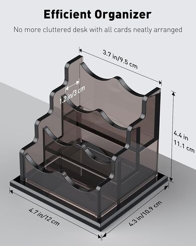 Uniclife Acrylic Business Card Holder for Desk 3 Slots Horizontal Business Card Display Stand for Men and Women Desktop Name Card Organizer Card Stand for Office Home, 180 Card Capacity, Black in Saudi Arabia