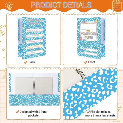 Funrous 12 Pcs Writing Pocket Folders Bulk Classroom Homework Folders with Two Pocket Composition Take Home Folder Gifts for Classroom Home Office Elementary Students Teachers School Supplies in Saudi Arabia