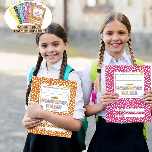 Funrous 12 Pcs Writing Pocket Folders Bulk Classroom Homework Folders with Two Pocket Composition Take Home Folder Gifts for Classroom Home Office Elementary Students Teachers School Supplies in Saudi Arabia