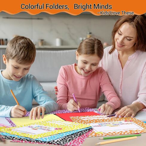 Funrous 12 Pcs Writing Pocket Folders Bulk Classroom Homework Folders with Two Pocket Composition Take Home Folder Gifts for Classroom Home Office Elementary Students Teachers School Supplies in Saudi Arabia