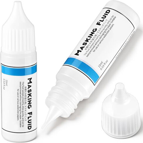 2 PCS سائل التقنيع للطلاء المائي ، زجاجة سعة 15 مل مع فوهة Applicator 3 مم ، قلم سائل إخفاء لمختلف المشاريع الفنية الحبر المائي (الأزرق) in Saudi Arabia