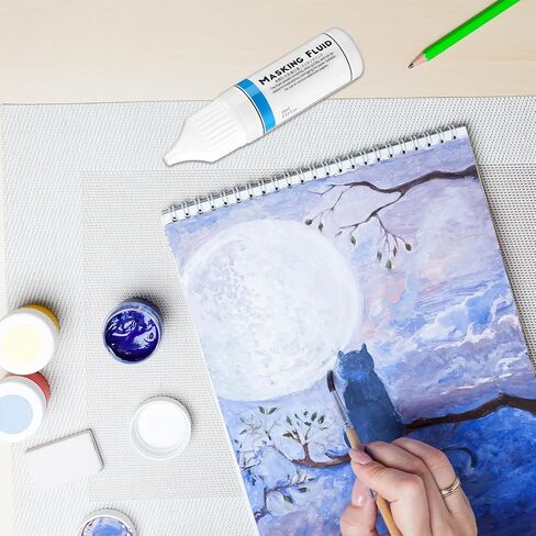 2 PCS سائل التقنيع للطلاء المائي ، زجاجة سعة 15 مل مع فوهة Applicator 3 مم ، قلم سائل إخفاء لمختلف المشاريع الفنية الحبر المائي (الأزرق) in Saudi Arabia