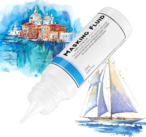 2 PCS سائل التقنيع للطلاء المائي ، زجاجة سعة 15 مل مع فوهة Applicator 3 مم ، قلم سائل إخفاء لمختلف المشاريع الفنية الحبر المائي (الأزرق) in Saudi Arabia